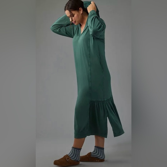 Daily Practice by Anthropologie|Long sleeve hooded midi dress in cotton/modal• - Picture 16 of 16
